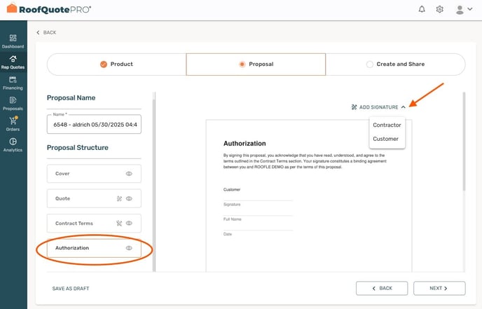 Authorization Section