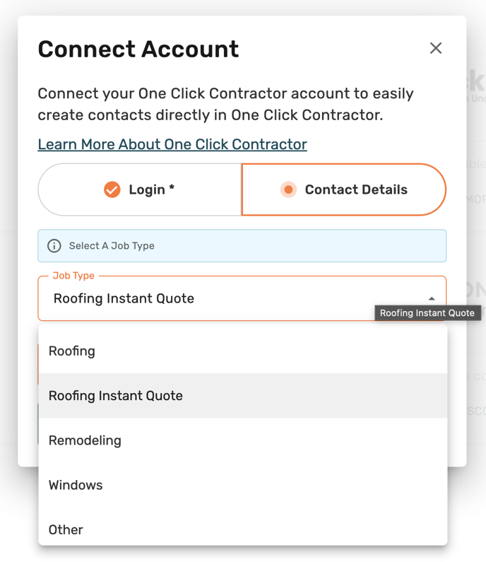 oneclickcontractor-integration-rqp-developer-connect-account-contact-details-dropdown