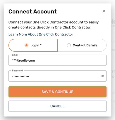 oneclickcontractor-integration-rqp-developer-connect-account