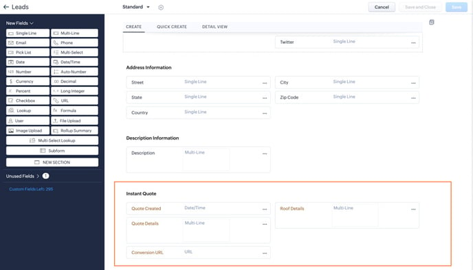 zoho-lead-module-layout