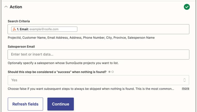 zapier-sumoquote-action-search-projects