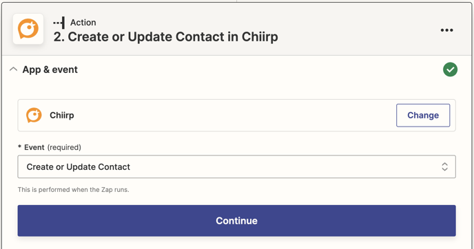 Zapier Chiirp Action