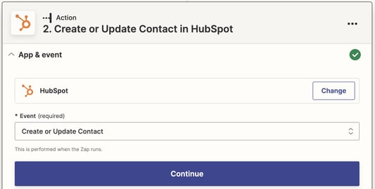 Zapier Hubspot Action