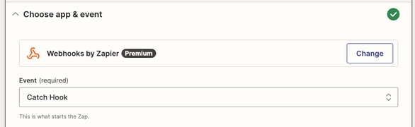 Zapier Webhooks Catch Hook Event