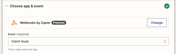 Zapier Webhooks Catch Hook Event