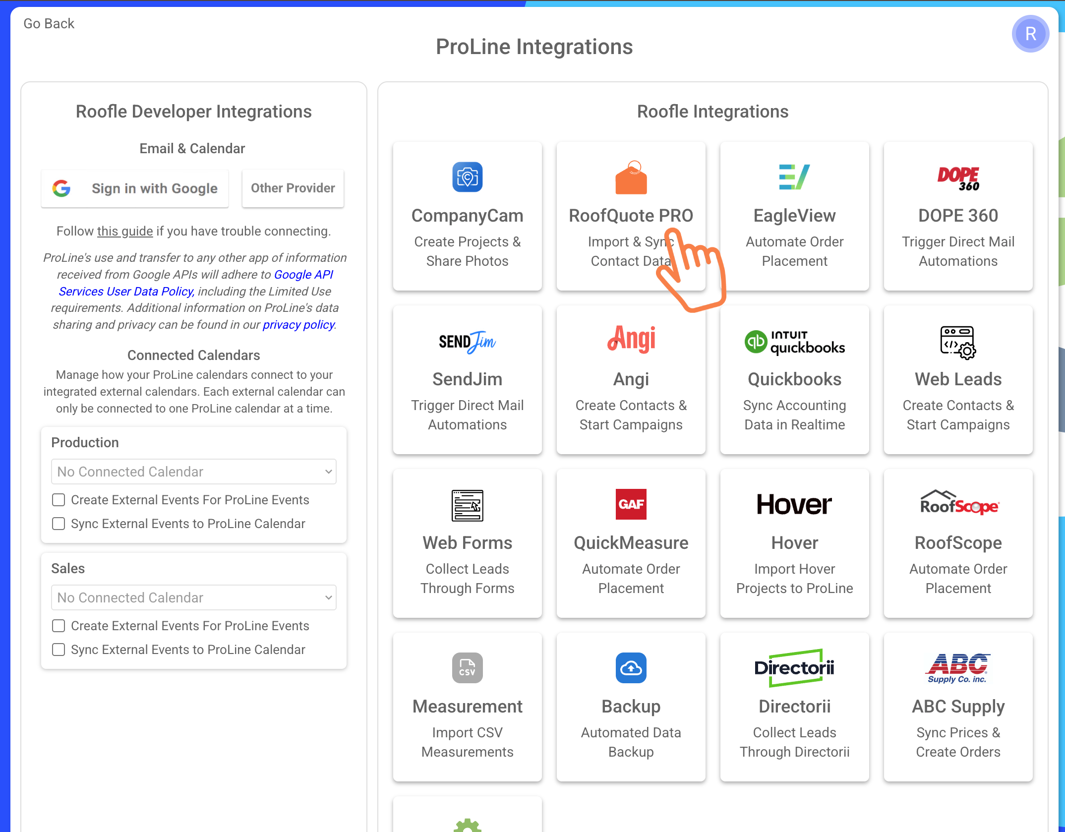 ProLine Integration