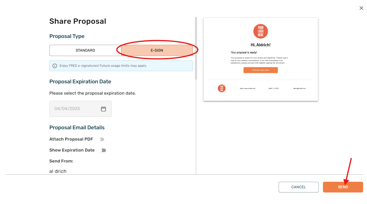 Create and Send a Signable Proposal